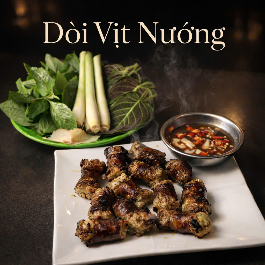 Dòi vịt nướng